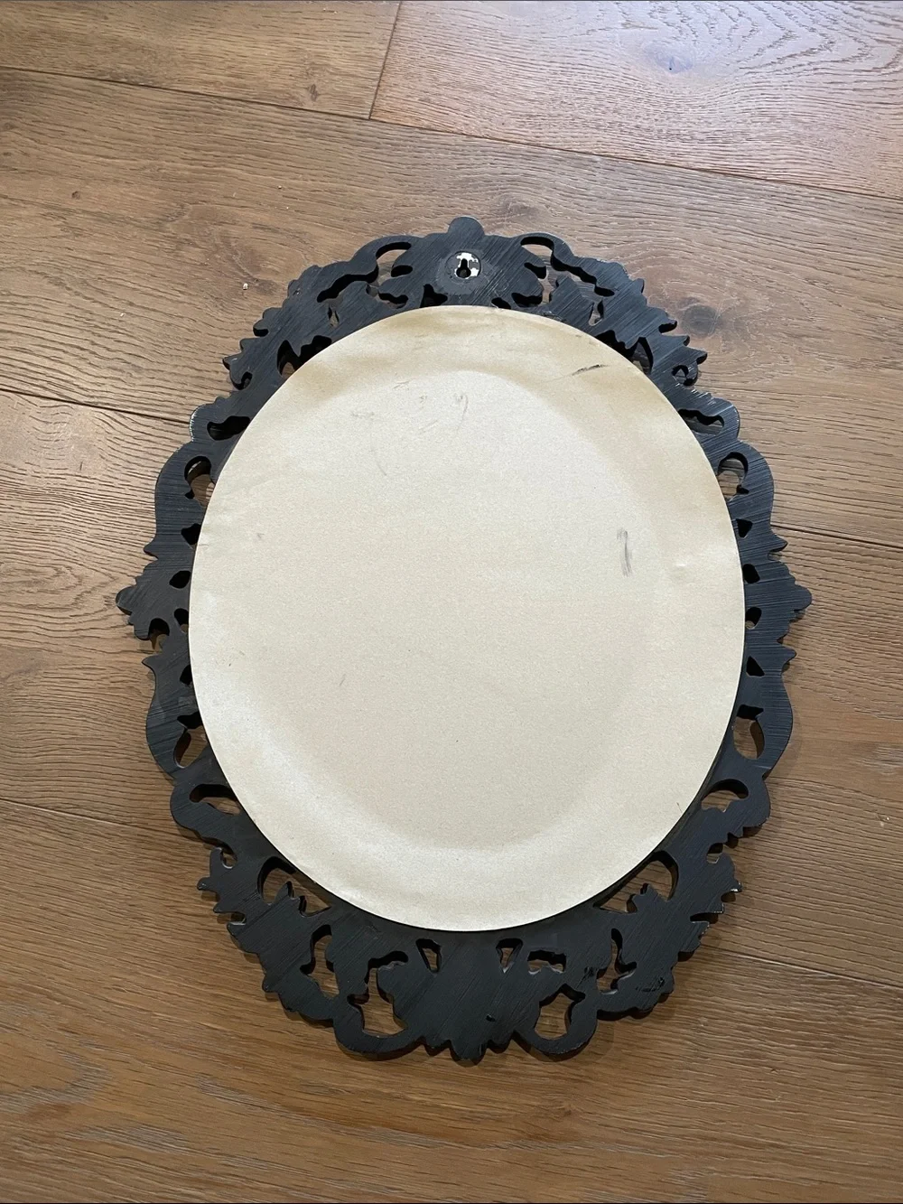 Black Oval Victorian Style Romantic Glam Barocco Accent Mirror